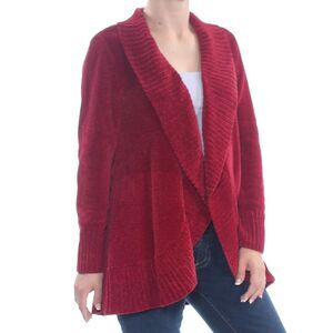 NWT S & CO Womens Red Heather Long Sleeve V Neck Wrap Sweater S